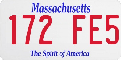 MA license plate 172FE5