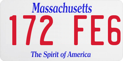 MA license plate 172FE6