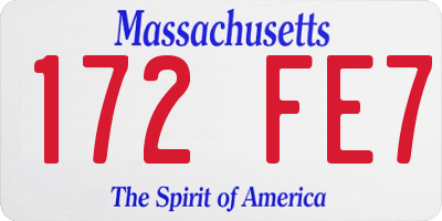 MA license plate 172FE7