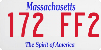 MA license plate 172FF2