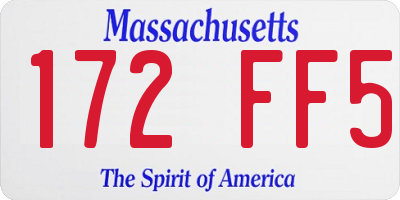 MA license plate 172FF5