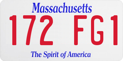 MA license plate 172FG1
