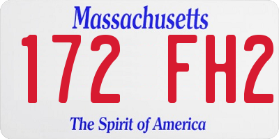 MA license plate 172FH2