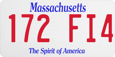 MA license plate 172FI4