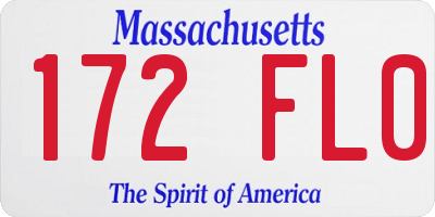MA license plate 172FL0
