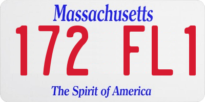 MA license plate 172FL1