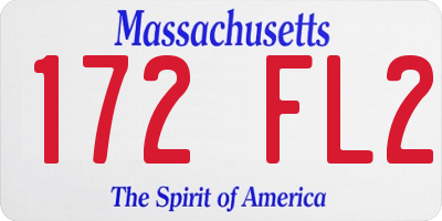 MA license plate 172FL2