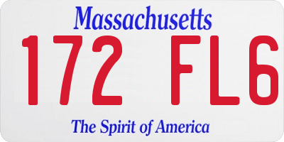 MA license plate 172FL6