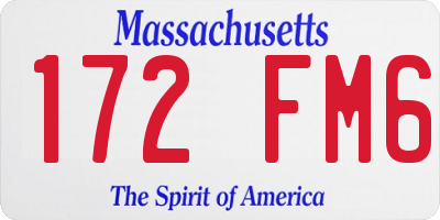 MA license plate 172FM6