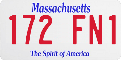 MA license plate 172FN1