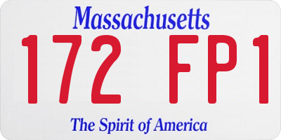 MA license plate 172FP1