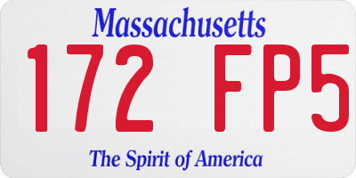 MA license plate 172FP5