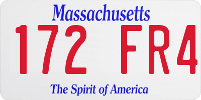 MA license plate 172FR4