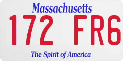 MA license plate 172FR6
