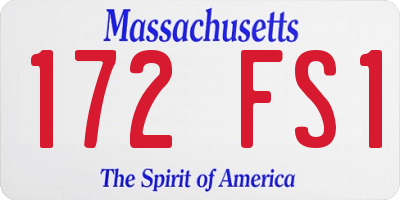 MA license plate 172FS1