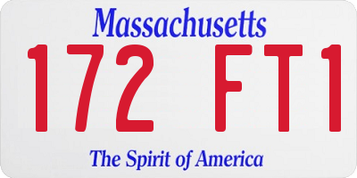 MA license plate 172FT1