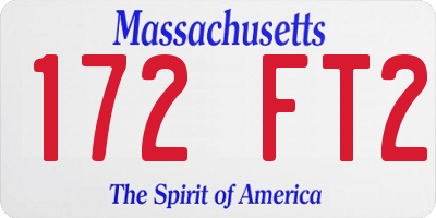 MA license plate 172FT2