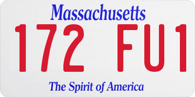 MA license plate 172FU1