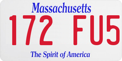 MA license plate 172FU5