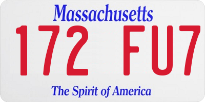 MA license plate 172FU7