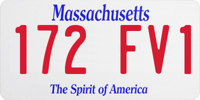 MA license plate 172FV1