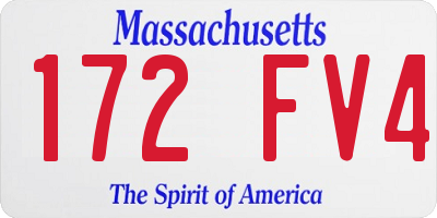 MA license plate 172FV4