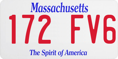 MA license plate 172FV6