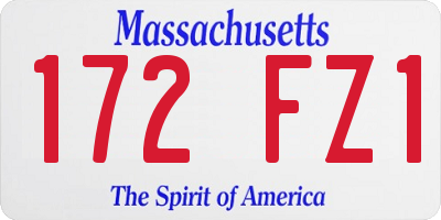 MA license plate 172FZ1