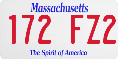 MA license plate 172FZ2