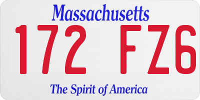 MA license plate 172FZ6
