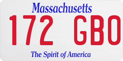 MA license plate 172GB0