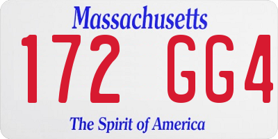 MA license plate 172GG4