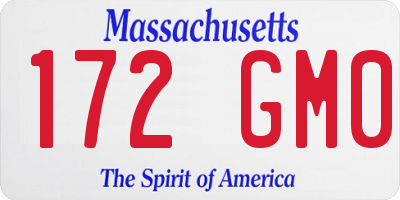 MA license plate 172GM0