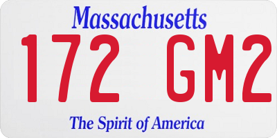 MA license plate 172GM2