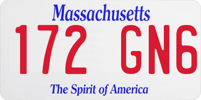 MA license plate 172GN6