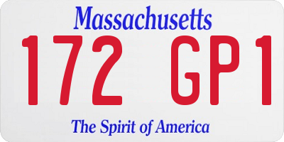 MA license plate 172GP1