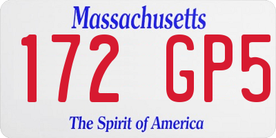 MA license plate 172GP5