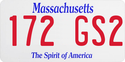 MA license plate 172GS2