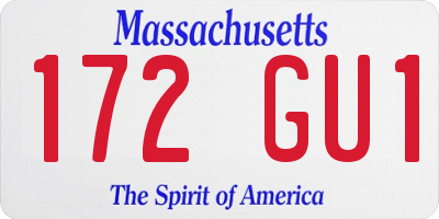 MA license plate 172GU1