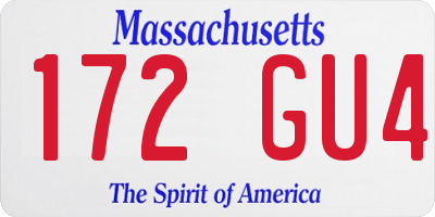 MA license plate 172GU4