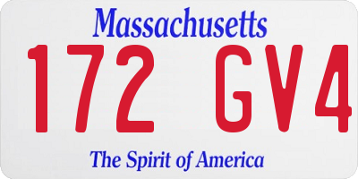 MA license plate 172GV4
