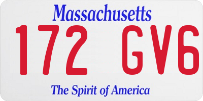 MA license plate 172GV6