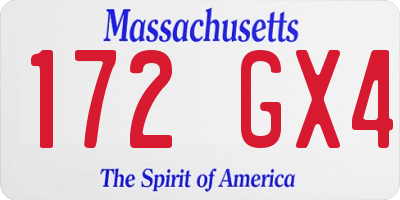 MA license plate 172GX4