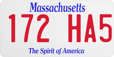 MA license plate 172HA5