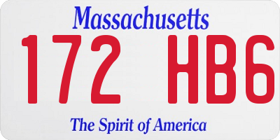 MA license plate 172HB6