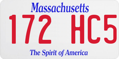 MA license plate 172HC5