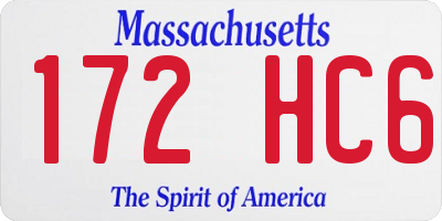 MA license plate 172HC6