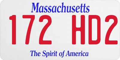 MA license plate 172HD2