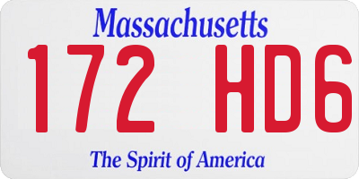 MA license plate 172HD6