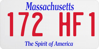 MA license plate 172HF1